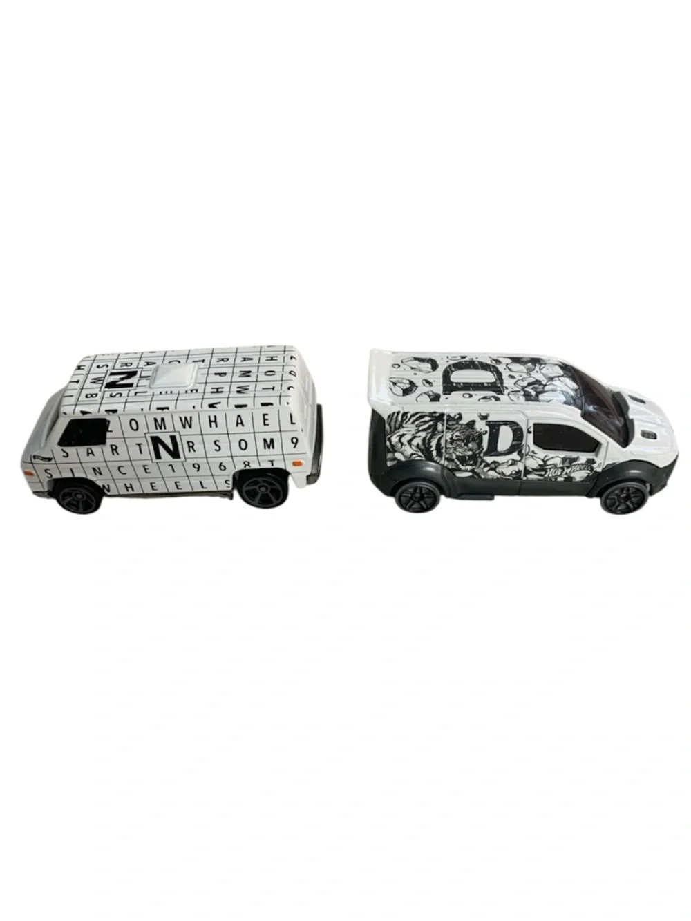Hot Wheels Art Cars Vehicles Lot Ford Transit Connect,70’s Van Crossword Tiger
